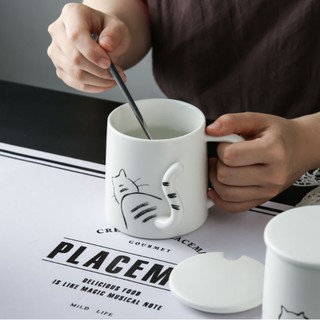 Cốc sứ đuôi mèo - cốc sứ cao cấp phong cách Hàn Quốc dễ thương