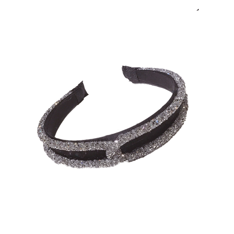 Hàn Quốc Mới Phụ Kiện Đơn Giản Tính Khí Pha Lê Headband Chéo Rộng Vành Tóc Phong Cách Hàn Quốc Sáng Bóng Tóc Headband Bán Buôn