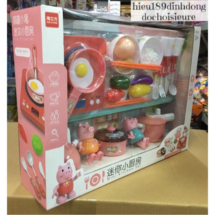 Đồ chơi Nồi chảo bếp từ hiện số chủ đề peppa pig tặng kèm pin (ảnh thật)