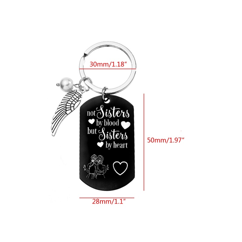 Móc Khóa Hình Đôi Cánh Mojito Not Sisters by Blood But Sisters by Blood But Sisters by Heart