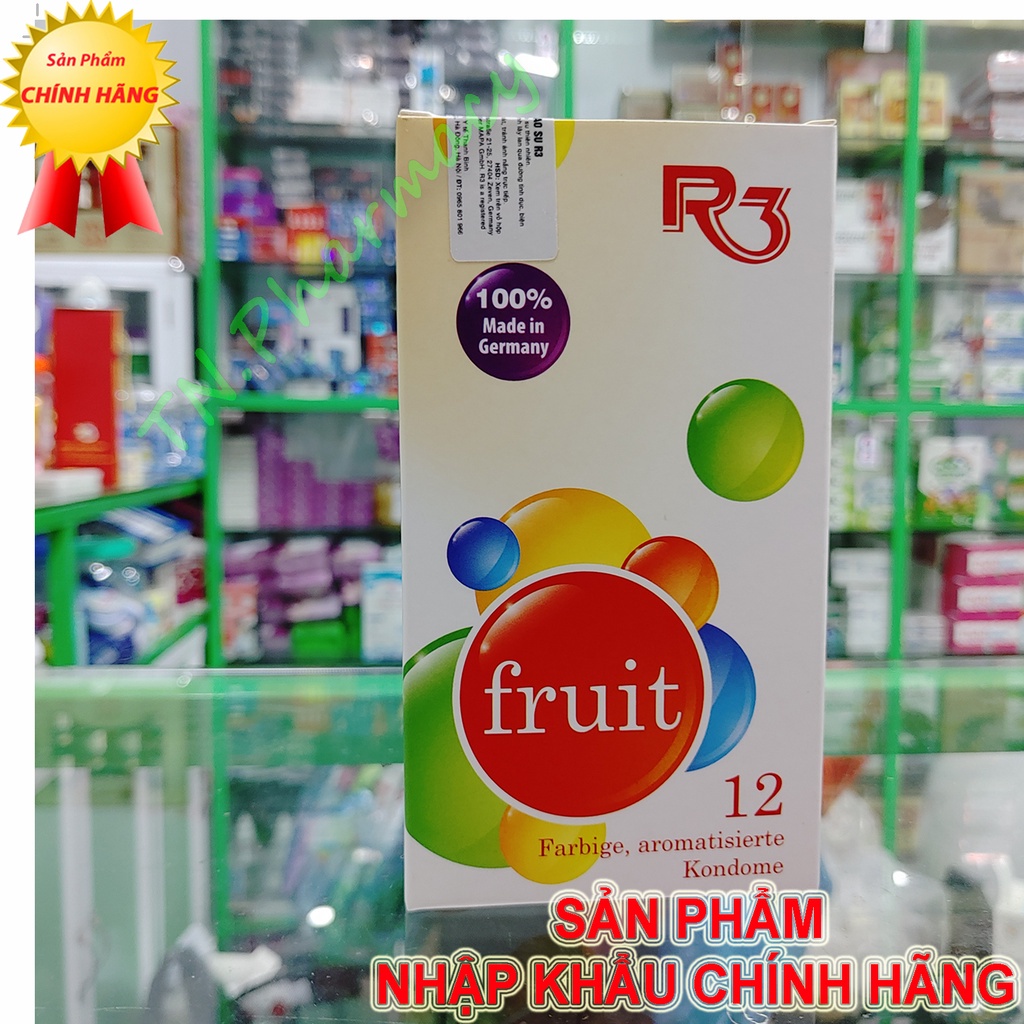 Bao cao su siêu mỏng cao cấp R3 Fruit ôm sát mỏng như thật hương hoa quả thu hút dùng là thích Tổng kho bao cao su HN