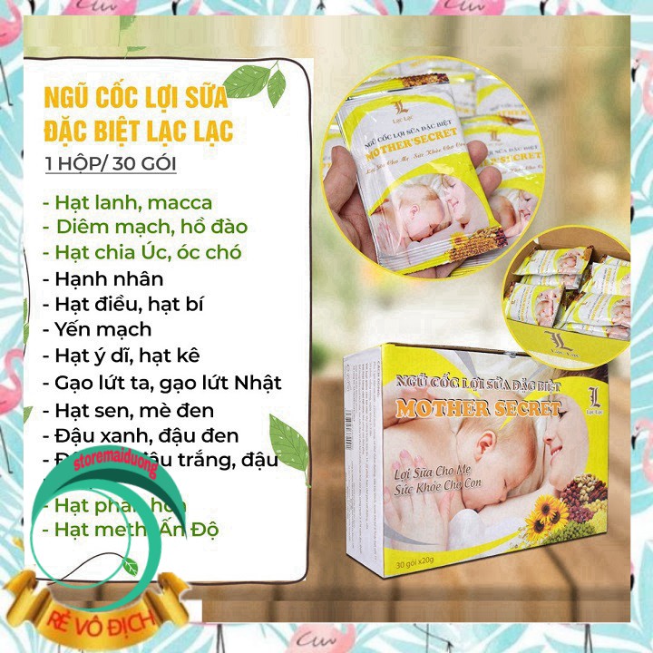 (Combo 2 hộp) Ngũ cốc lợi sữa lac lạc 30 gói/hộp