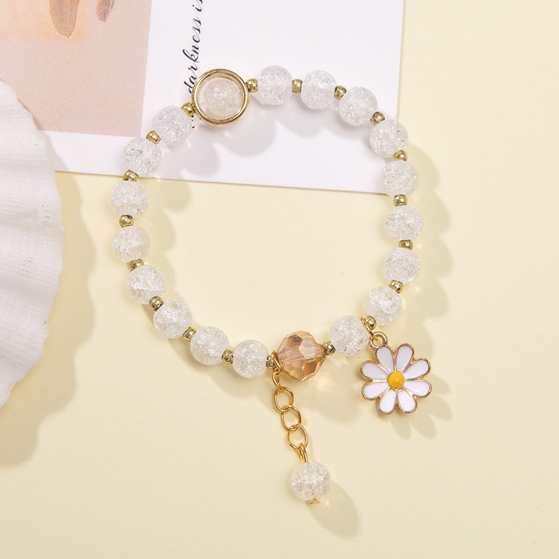 Vòng Đeo Tay Họa Tiết Hoa Cúc Pha Lê Dành Cho Nữ