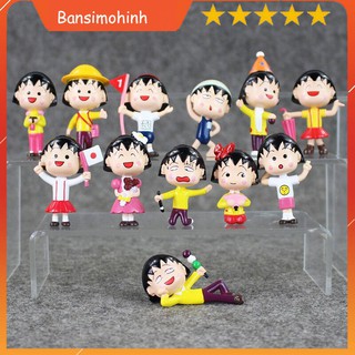 Bộ 12 Mô Hình Figure Chibi Maruko Chan Dễ Thương - cao 5cm