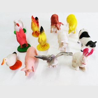 Bộ sưu tập 12 mô hình động vật nuôi, con vật nuôi trong nhà