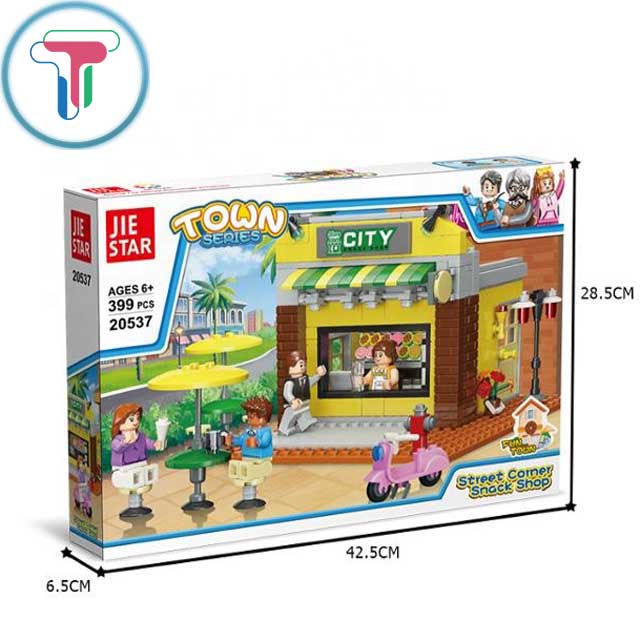 Đồ chơi lắp ráp tiệm bán đồ ăn vặt, bánh mì, cà phê 399 mảnh ghép