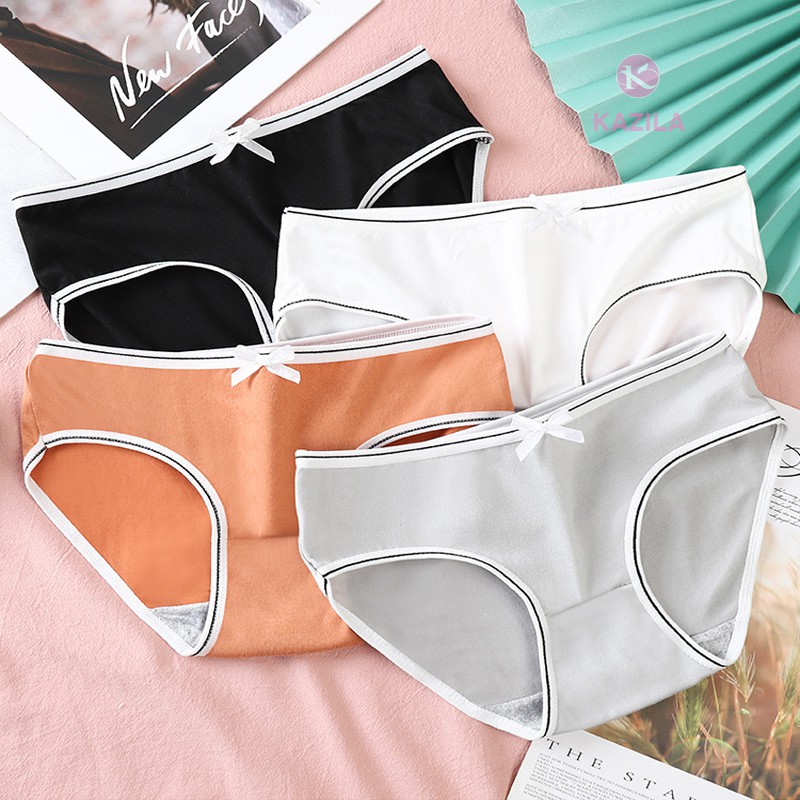 Quần lót nữ cotton cao cấp trơn viền đen trắng, quần lót cotton kháng khuẩn co giãn 4 chiều thoáng khí Kazila QLH80 | BigBuy360 - bigbuy360.vn