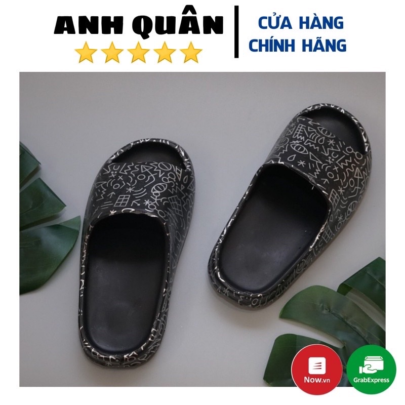 Dép bánh mì nam quai ngang unisex hình nhiều họa tiết 3 màu