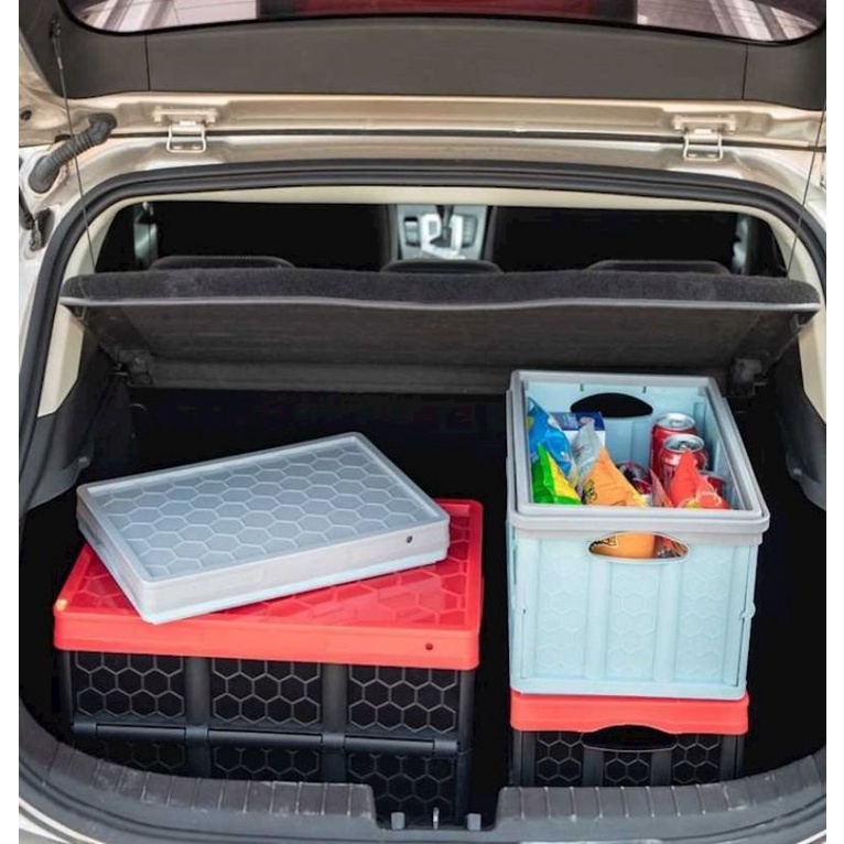Thùng đựng đồ 55L có bánh xe kéo xếp gọn Pull&Fold