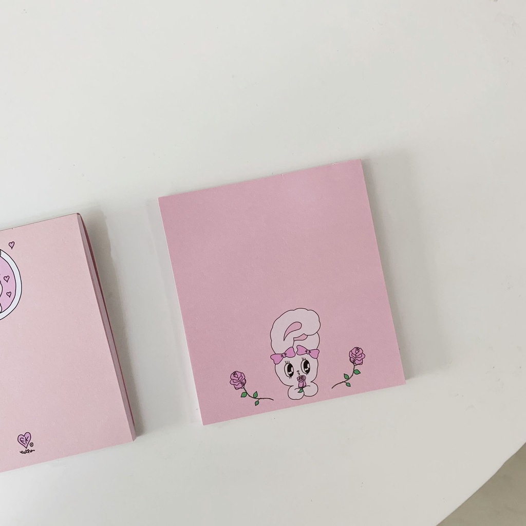 Giấy ghi chú màu hồng hình chú thỏ dễ thương đáng yêu