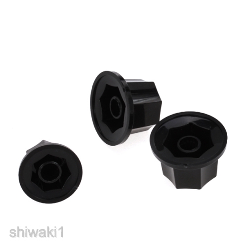 3 PCS Black vintage Jazz Bass Volume Tone skirted Knobs ABS Durable Guitar Parts