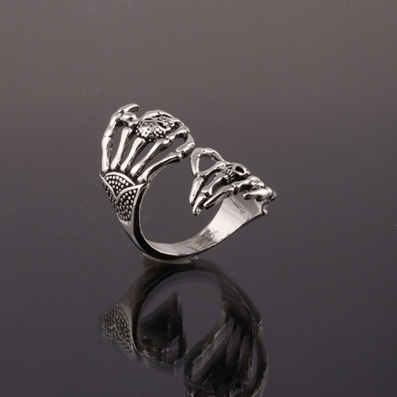 Nhẫn Hình Đầu Lâu Phong Cách Gothic Punk Cổ Điển Có Thể Điều Chỉnh Kích Cỡ Cho Nam Và Nữ