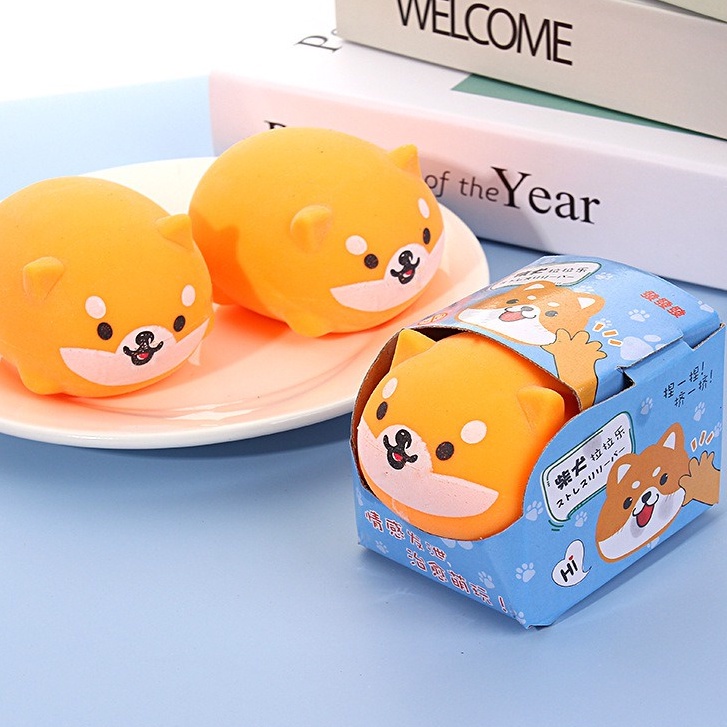 CHÓ SHIBA VÀNG Squishy GUDETAMA dẻo siêu kute kéo dài mẫu mới 2021 ngộ nghĩnh mochi slime