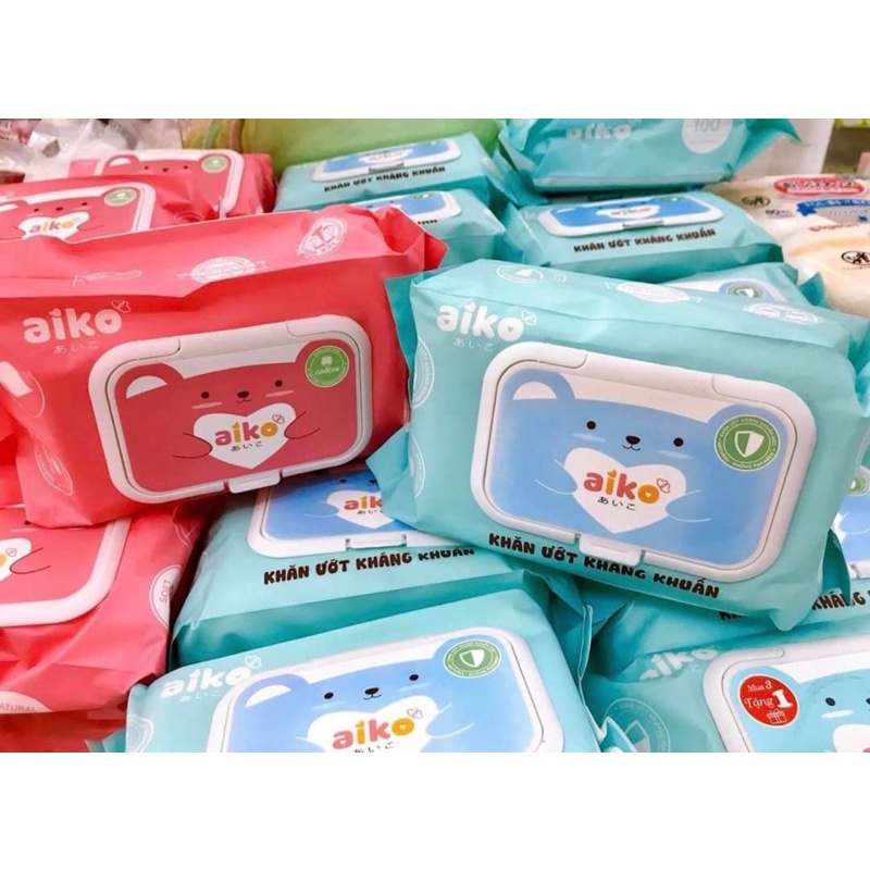 (Chính Hãng AIKO) Khăn Giấy Ướt Cao Cấp AIKO / AIKUN 100 Tờ Không Mùi