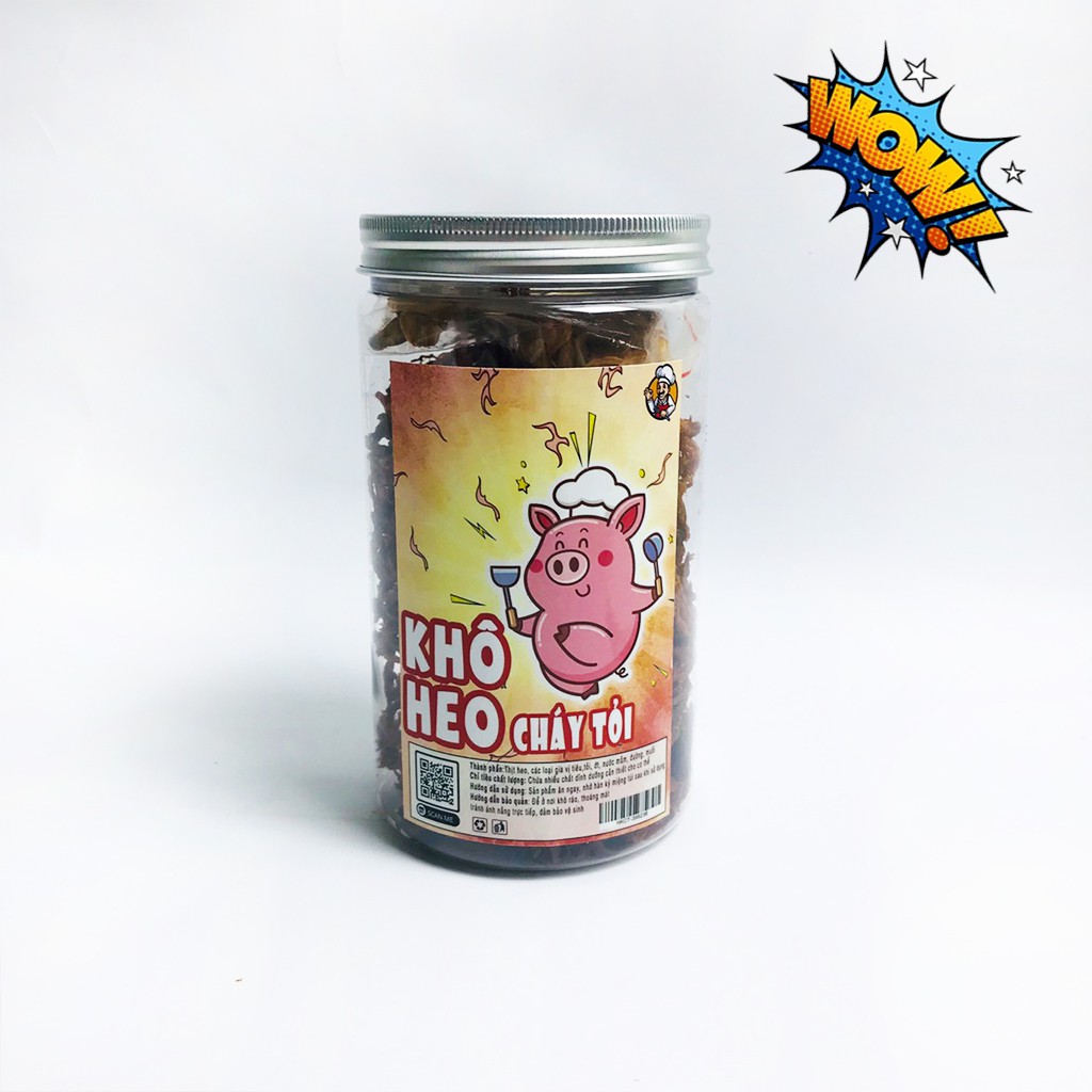 [Mã 267FMCGSALE giảm 8% đơn 500K] Khô heo cháy tỏi hũ pet 300g cay thơm đậm vị đồ ăn vặt Hà My | BigBuy360 - bigbuy360.vn