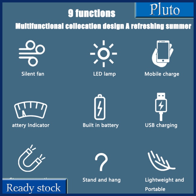 Mới Quạt Usb Đa Năng Có Đèn Sạc Tiện Dụng Khi Đi Cắm Trại