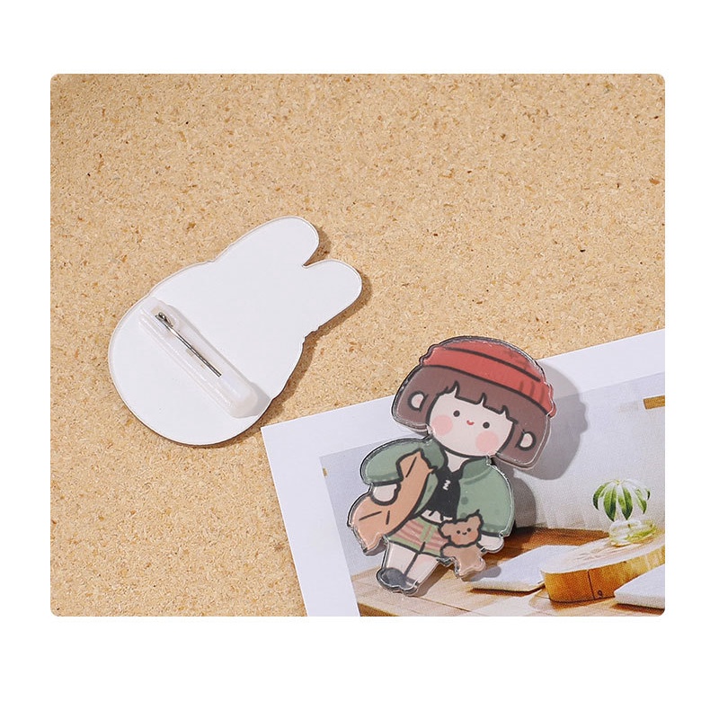 Ghim Cài Áo Hình Gấu Bằng Acrylic Dễ Thương