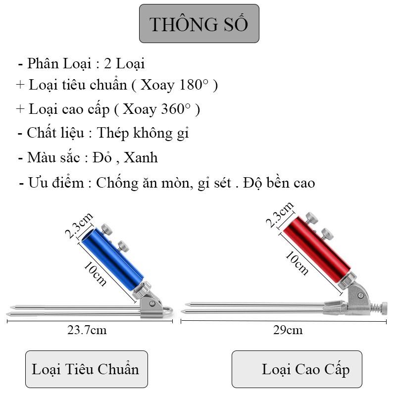 Chân Cắm Đất Gác Cần Câu Đài Chống Cần Câu Đài, dùng để cắm đất hoặc cắm ghế câu cá