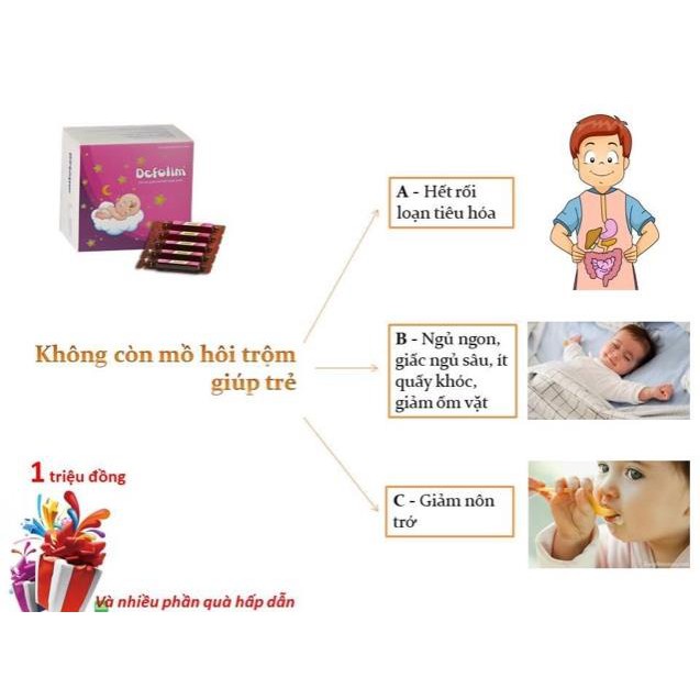Defolim hỗ trợ giảm chứng mồ hôi trộm Hộp 30 ống 10ml
