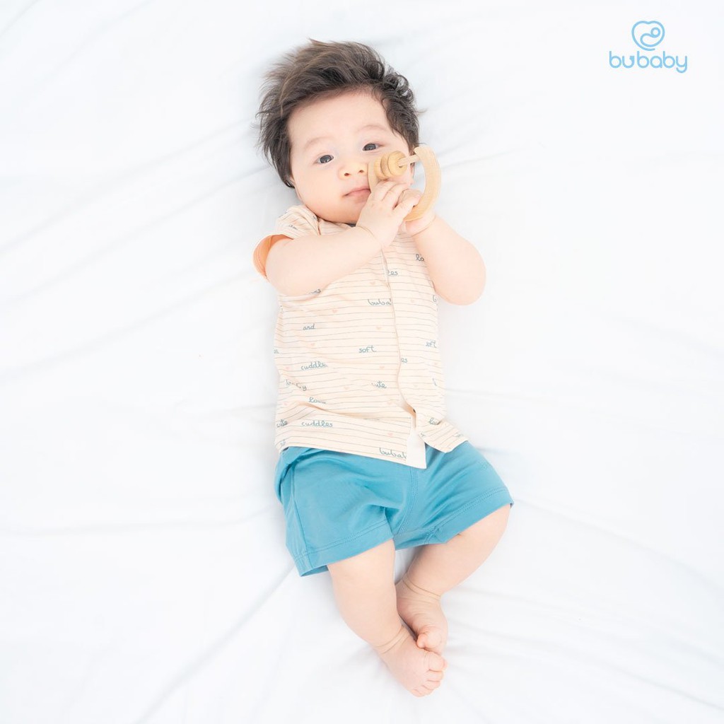 [Sơ Sinh 04/21] Bộ Quần Áo Sơ Sinh Cộc Tay Cài Giữa Vải Sợi Tre Bambus Bu Baby An Toàn Cho Bé - Hàng Chính Hãng Việt Nam