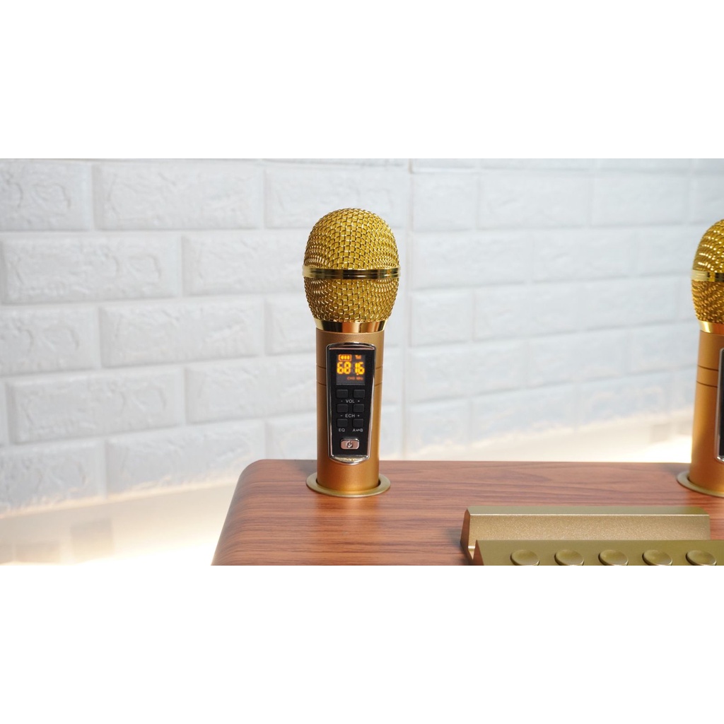 Loa Karaoke Bluetooth Kei K08 , Tặng Kèm 2 Micro Không Dây Có Màn Hình Lcd , Sạc Pin Micro Trên Loa .