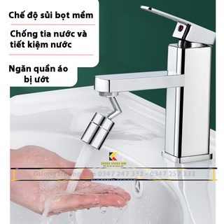 Đầu nối vòi nước xoay 720 độ lắp vòi nước chậu rửa bát chén lavabo với 2 chế độ nước chảy thông minh - guonghoangkim