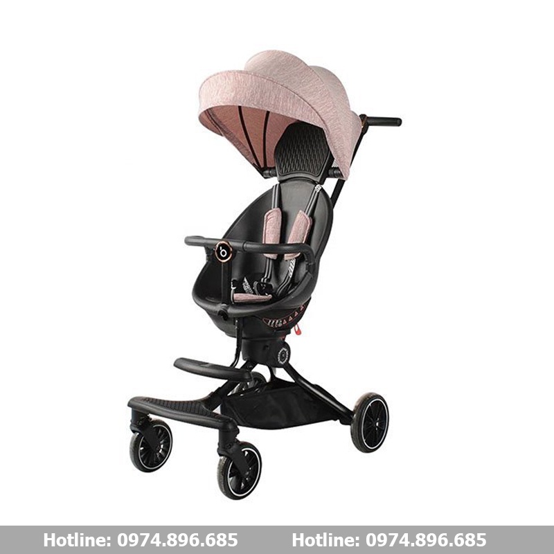 Xe đẩy gấp gọn V5B, V8A 2 chiều ghế xoay 360 độ, 4 chế độ ngồi nằm cho bé từ 3 tháng đến 6 tuổi, tải trọng 40kg