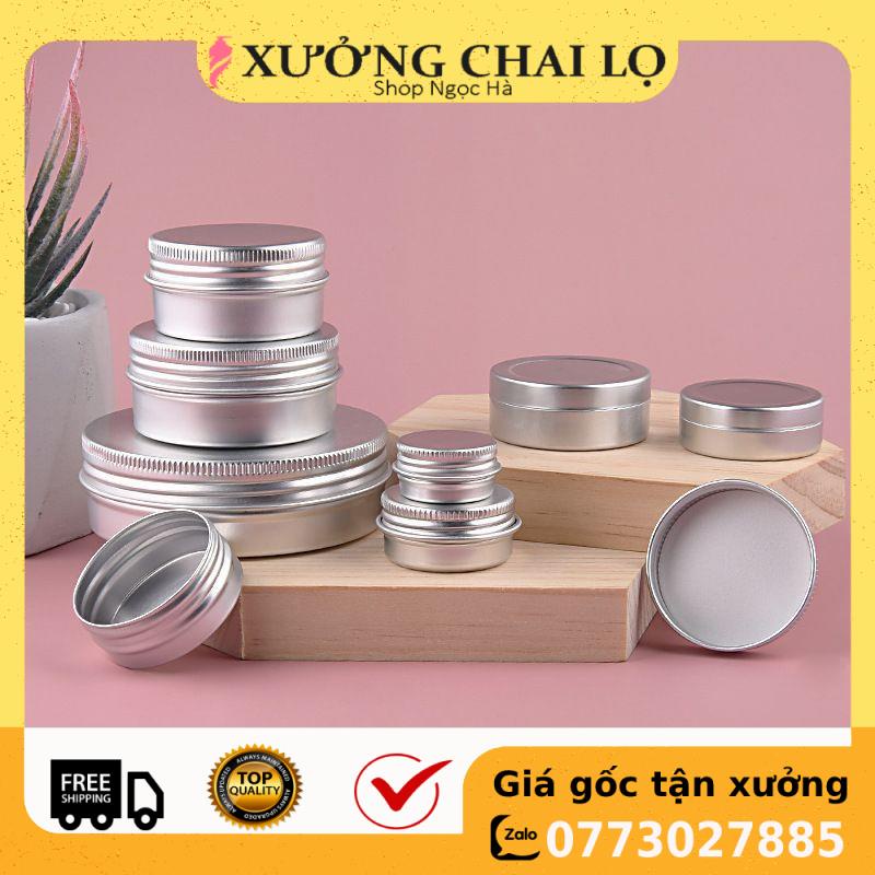 Hộp nhôm 20g,50g,100g vặn đáy đựng son môi, sáp ong , phụ kiện du lịch