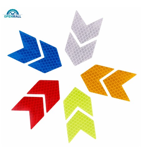 Set 2 decal Nhãn Dán tem Trang Trí mũi tên phản quang cảnh báo an toàn sau đuôi Xe hơi Ô Tô thời trang cho Toyota Vios