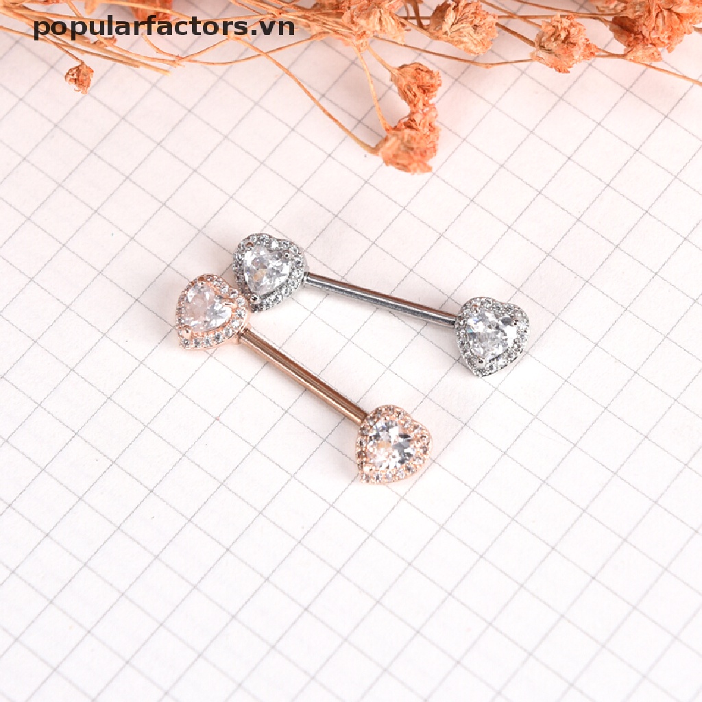 1 Khuyên Nhũ Hoa Hình Trái Tim Bằng Thép Phẫu Thuật