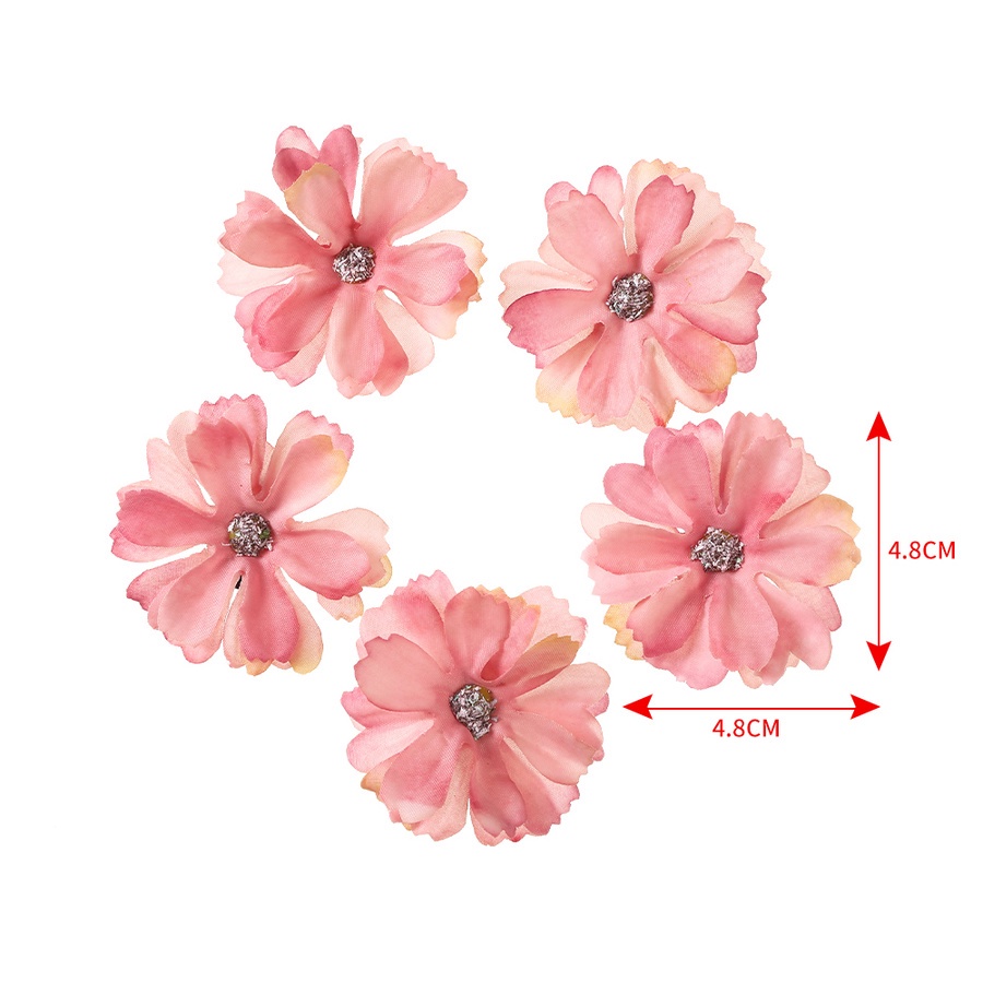 Set 5 Kẹp Tóc Vải Hình Hoa Đính Đá Dễ Thương Cho Bé Gái
