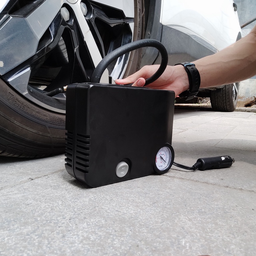 Bơm lốp ô tô nội địa Nhât Daihatsu, bơm lốp xe oto mini JAPAN 375kPa-12V khỏe vô địch bơm mọi dòng xe bảo hành 12 tháng