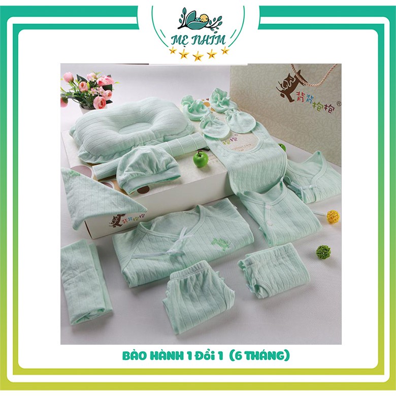 Set Đồ Sơ Sinh quà tặng cho bé 18 chi tiết cotton có hộp sang chảnh.