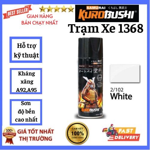 Sơn xịt Samurai màu trắng 102 400ml tùy chọn chai lẻ hoặc bộ combo tiện lợi dễ sử dụng