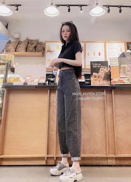 Quần baggy 1 nắp túi cạp cao