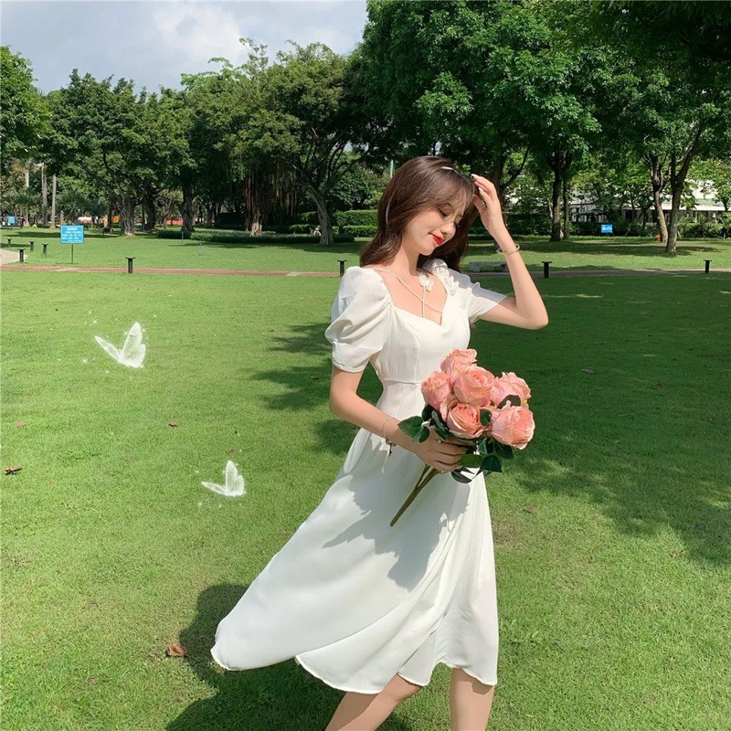 VÁY TRẮNG CÁCH ĐIỆU TAY BỒNG | BigBuy360 - bigbuy360.vn