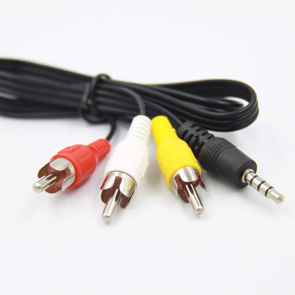 Phích cắm 3.5mm 1M sang 3 RCA DVD/ máy tính xách tay/ TV/ AUX/ AV cao cấp