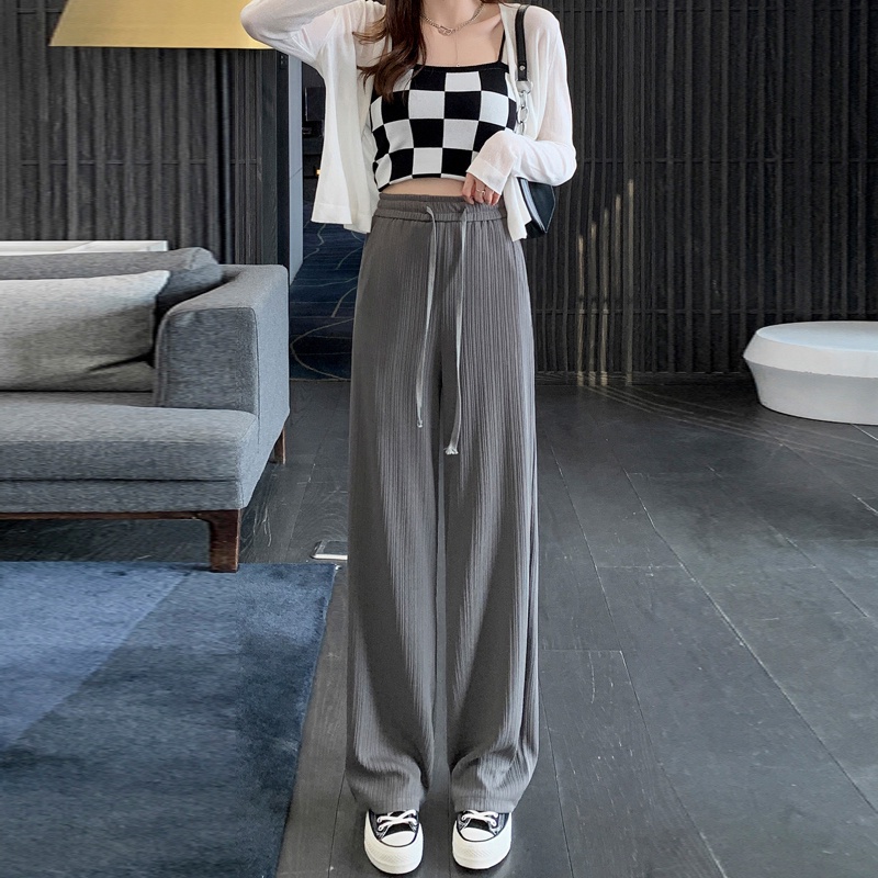 Quần ống rộng Lưng Cao 5 Màu Sắc Lựa Chọn Thời Trang Hàn Quốc Cho Nữ