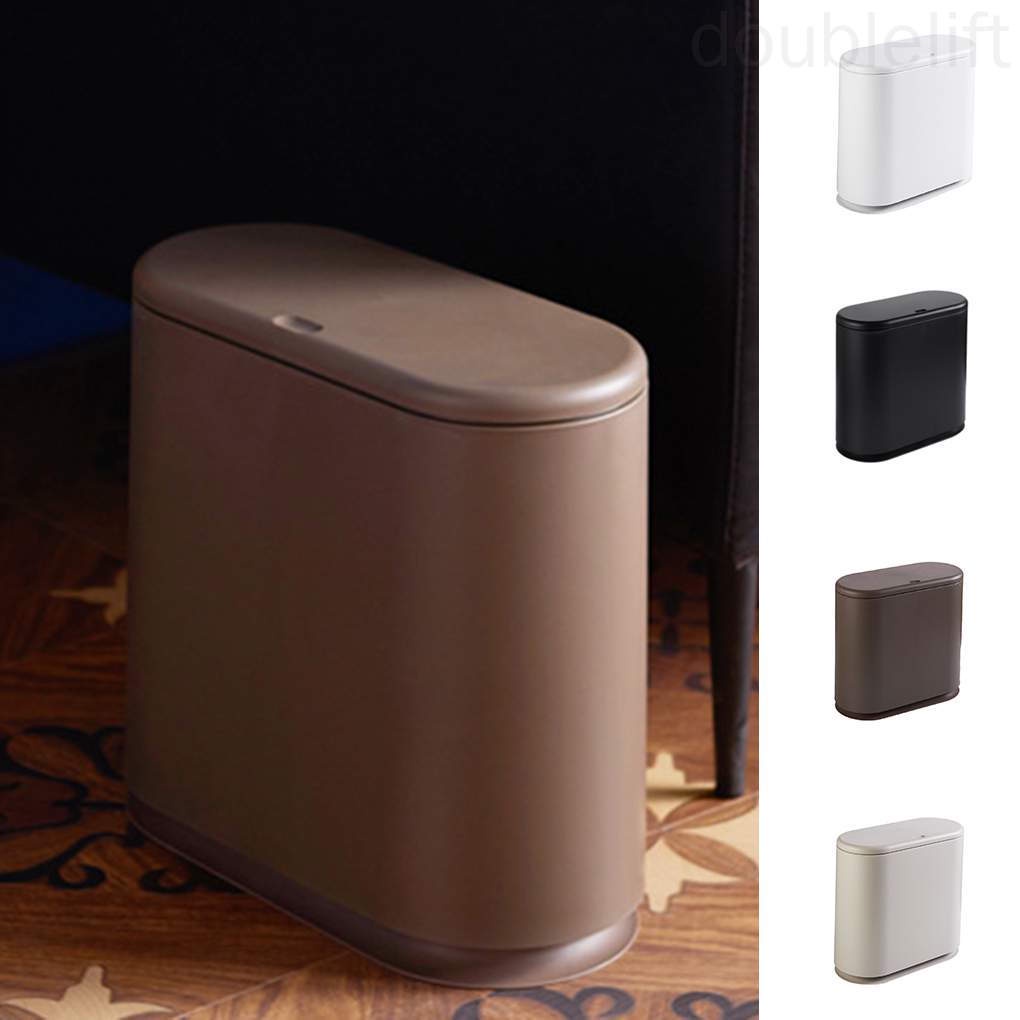 Ép thùng rác nhựa gia đình Có nắp đậy phòng tắm Thùng rác đơn giản Thùng rác