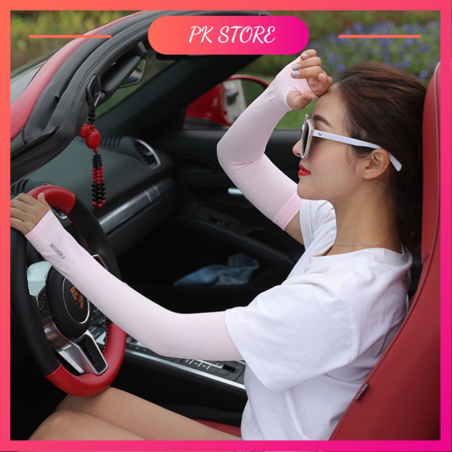 Gang tay chống nắng xỏ ngón siêu mát co giãn 4 chiều, gang tay đi phượt chống tia UV Lets Slim