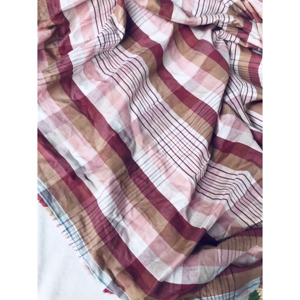 1,3m vải thô carô màu vintage