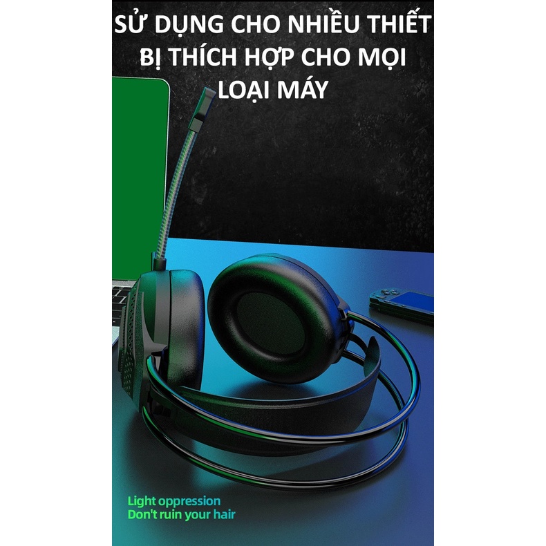 Tai nghe AK5 chuyên game CỔNG USB âm thanh sống động có đèn LED 7 màu kèm mic dành cho game thủ
