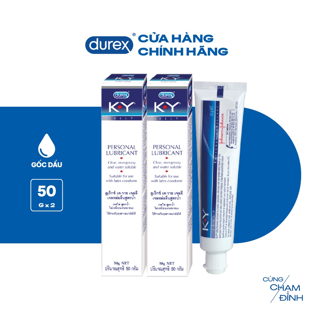 HSD: 19/10/23 Bộ 2 gel bôi trơn Durex K-Y Jelly 50g/hộp
