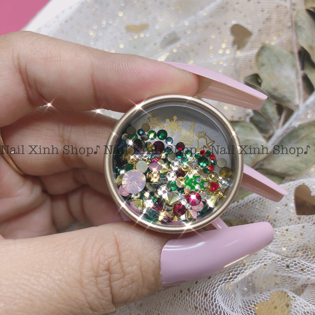 [ Hàng mới] [Logo Nail Xinh] Charm đá nail chủ đề noel - giáng sinh - đá trang trí móng nail nghệ thuật