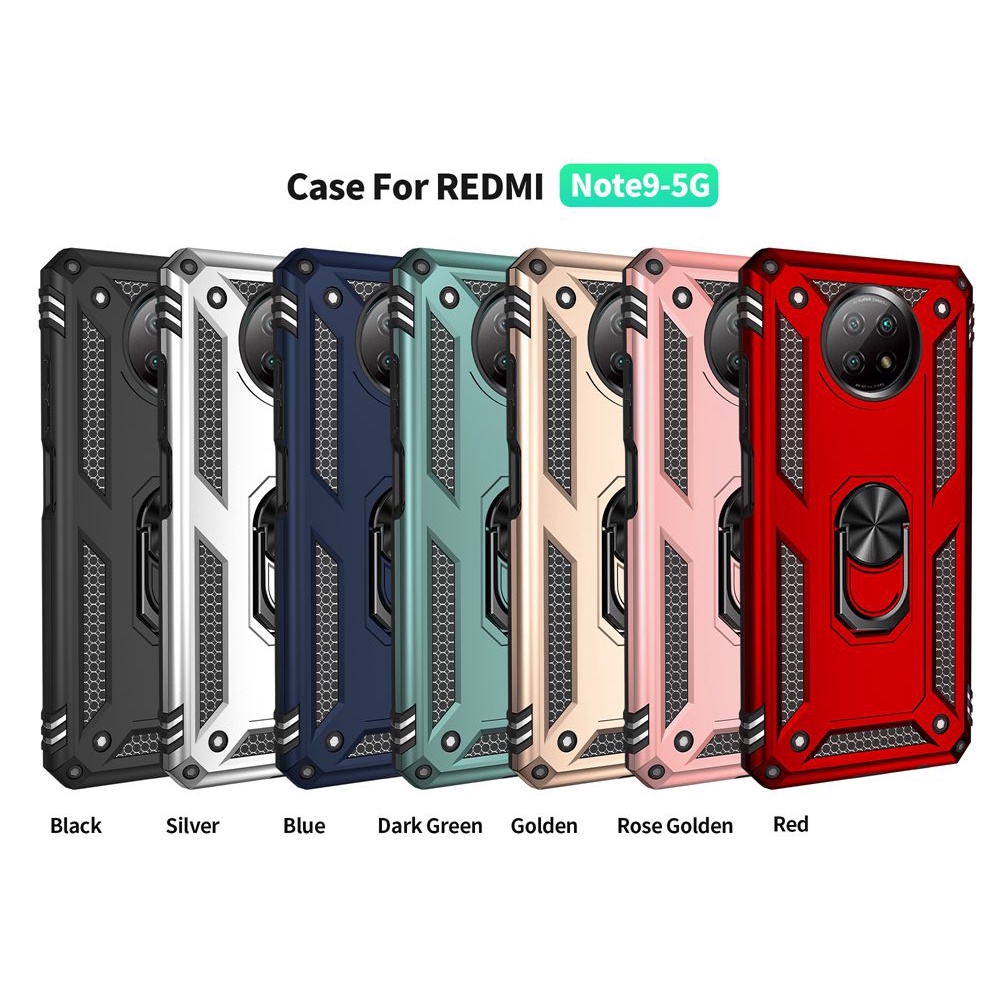 Ốp Điện Thoại PC Cứng Kèm Vòng Khuyên Đỡ Chống Sốc Cho Xiaomi Redmi Note 9T 5G