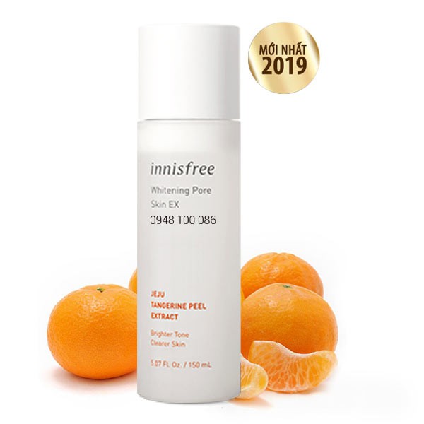 Nước Hoa Hồng Innisfree Whitening Pore Skin EX Làm Sạch, Cân Bằng Ẩm 150ml - Hàn Quốc Chính Hãng
