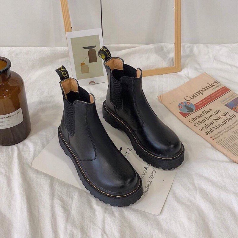 Boots da lì cổ thấp đế cao cá tính