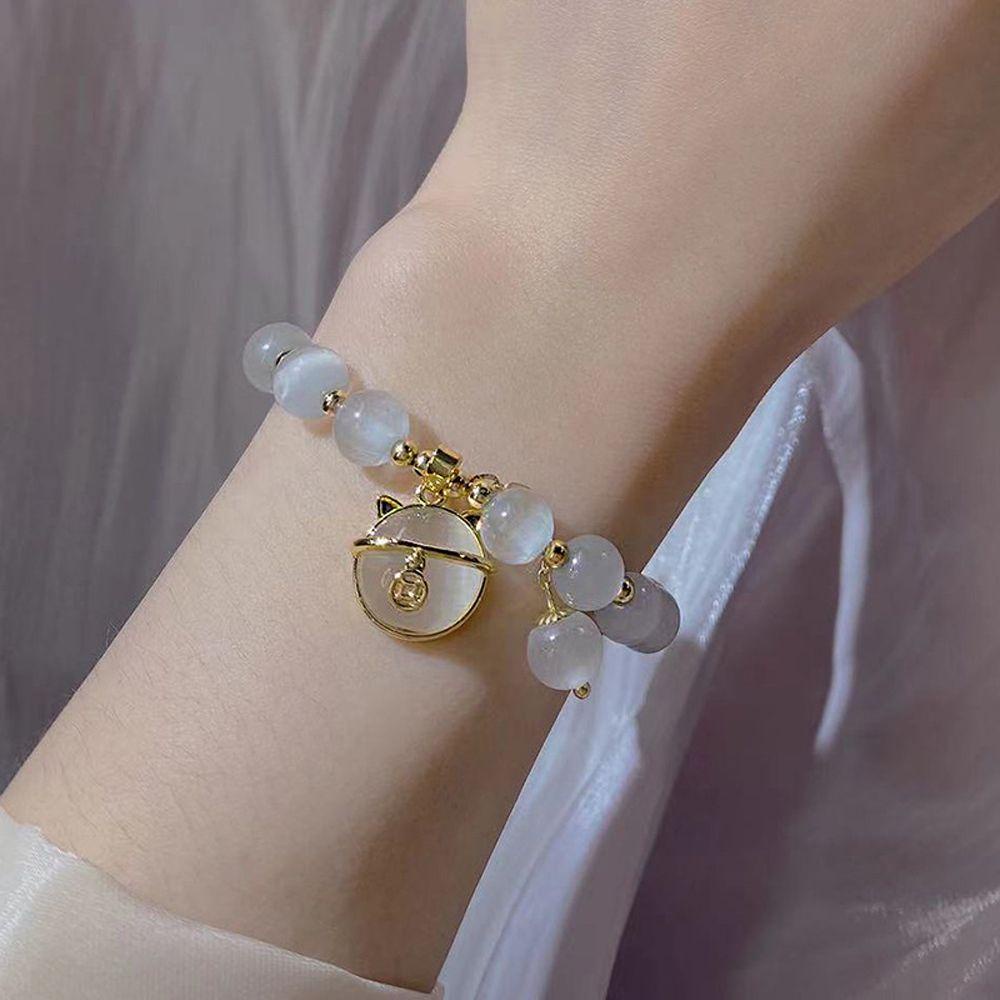 Vòng Tay Hình Trái Tim Dễ Thương Ngọt Ngào Thanh Lịch|Chuỗi Hạt Mắt Mèo|Trang Sức Thời Trang