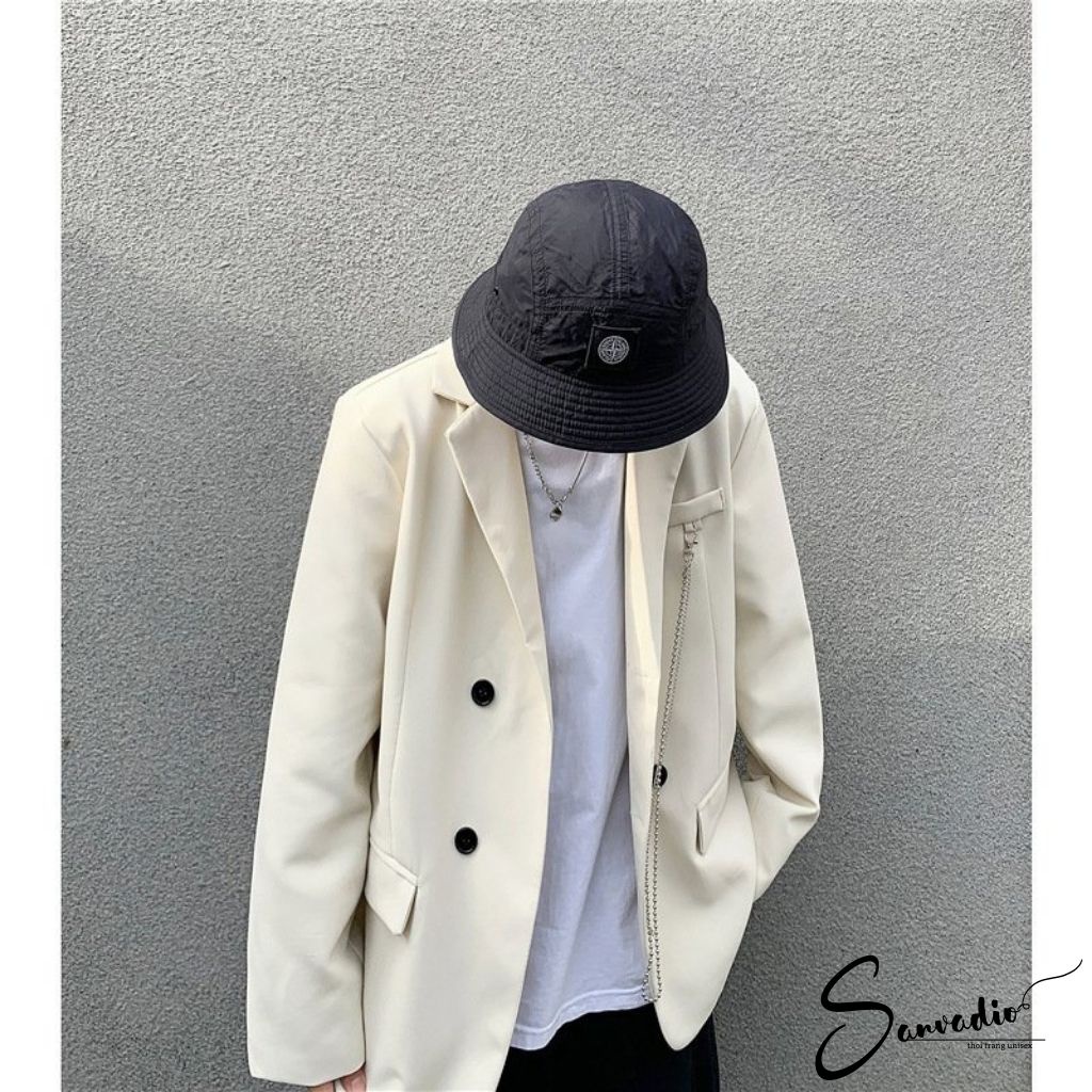 Áo Blazer Nam SANVADIO Áo khoác nam phong cách Hàn Quốc kèm phụ kiện dây xích áo form rộng phù hợp cho cả nam nữ BLZ283