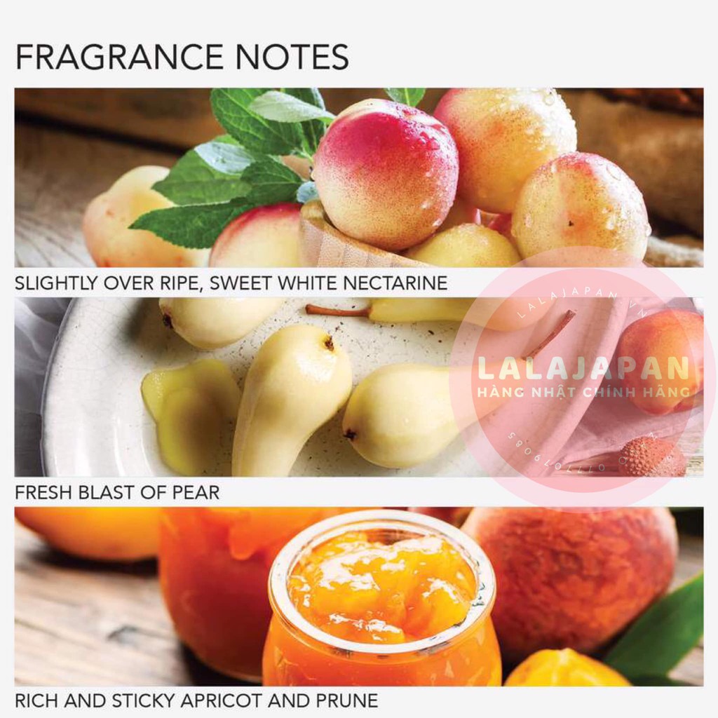 Xịt thơm toàn thân Body Mist Grace Cole White Nectarine &amp; Pear Nhật Bản